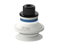 Przyssawka mieszkowa B20, Silikon SIL 50°, FDA, G1/8"/M5 wew., filtr siatkowy (S.B20SF50.G18MMM5F.01) (9909700) - Piab