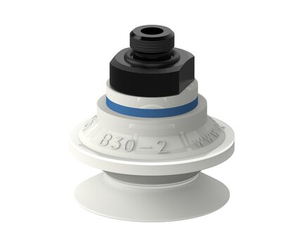 Przyssawka mieszkowa B30-2, Silikon SIL 50°, FDA, G1/8" zew., filtr siatkowy (S.B30-2SF50.G18M.01) (9913103) - Piab