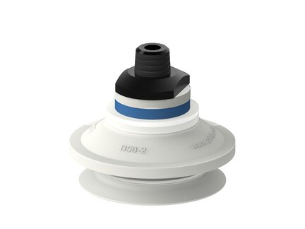 Przyssawka mieszkowa B50-2, Silikon SIL 50°, FDA, NPT 1/4" zew., podwójny zawór przepływu (S.B50-2SF50.NT14M.50) (9910492) - Piab