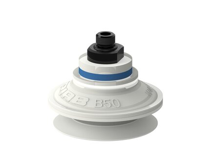 Przyssawka mieszkowa B50, Silikon SIL 50°, FDA, G1/8" zew., filtr siatkowy (S.B50SF50.G18M.01) (9947938) - Piab