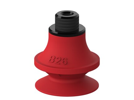 Przyssawka mieszkowa B26, Silikon SIL 50°, G1/8"/M5 wew., filtr siatkowy (S.B26S50.G18MMM5F.01) (9943820) - Piab