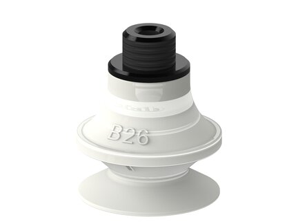Przyssawka mieszkowa B26, Silikon SIL 50°, FDA, G1/8"/M5 wew., bez filtra (S.B26SF50.G18MMM5F.00) (9956035) - Piab