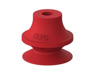 Przyssawka mieszkowa B26, Silikon SIL 50°, bez filtra (S.B26S50.XXX.00) (0212600) - Piab