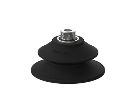 Przyssawka mieszkowa PAB80, Nirtyl-PCV 60°, G3/8" zew. + NPSF 1/8" wew., filtr siatkowy (S.PAB80NP60.G38MNS18F.01) (9956267) - Piab