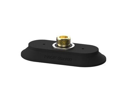 Przyssawka płaska owalna PAOF, 50X100 mm, Nirtyl-PCV 60°, G3/8" zew.S, filtr siatkowy (S.PAOF50X100NP60.G38MS.01) (9958402) - Piab