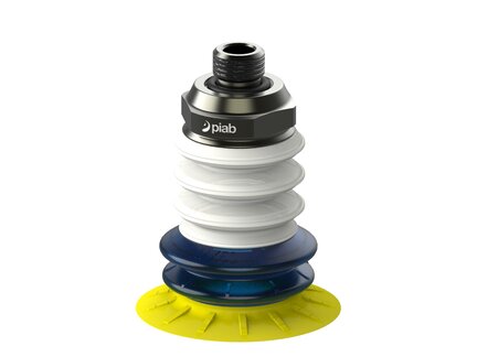 Przyssawka wielomieszkowa MX50, PU30°/60°, 3 mieszki, owany pierścień mocujący G1/4" męski, bez moc., (S.MX50P3060.B3.GC14M.00) (9969916) - Piab