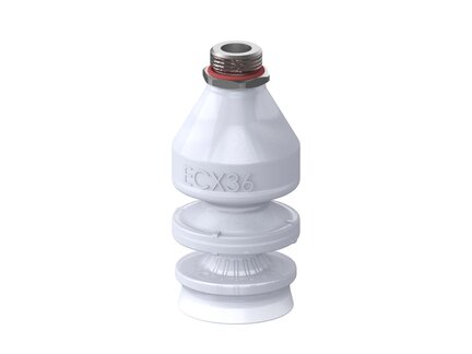 Przyssawka wielomieszkowa ECX36, Silikon SIL 30°, FDA, G3/8" zew., bez filtra (S.ECX36SF30.G38M.00) (9973792) - Piab