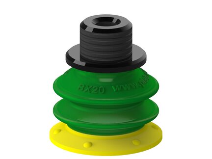 Przyssawka wielomieszkowa BX20P, PU30°/60°, G1/8" zew.+M5 wew., filtr siatkowy (S.BX20P3060.G18MMM5F.01) (0125105) - Piab