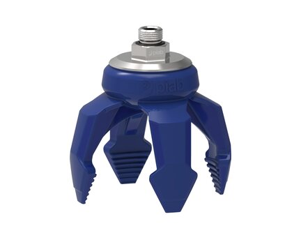 Chwytak próżniowy piSOFTGRIP 100 mm, 4, silikon wykrywalny 70°, krótki palec, G3/8" zew., przepłukiwanie (SG.S74DS70.SDS70.F.GW38M.00) (9962954) - Piab