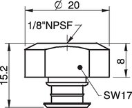 Mocowanie 1/8" NPSF wew., 30–40, z zaworem sterującym o podwójnym przepływie (3251006) - Piab