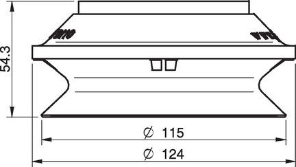 Przyssawka mieszkowa B110, Silikon SIL 50°, FDA, bez filtra (S.B110SF50.XXX.00) (0200246) - Piab