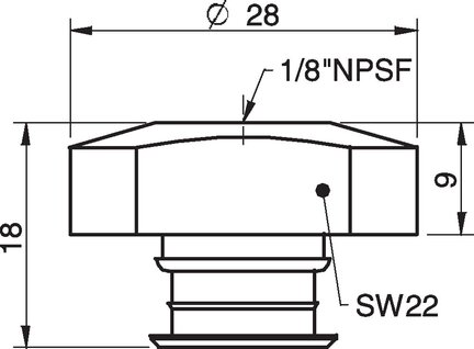 Mocowanie 50 05AG 1/8" NPSF wew. z filtrem siatkowym (0101154) - Piab