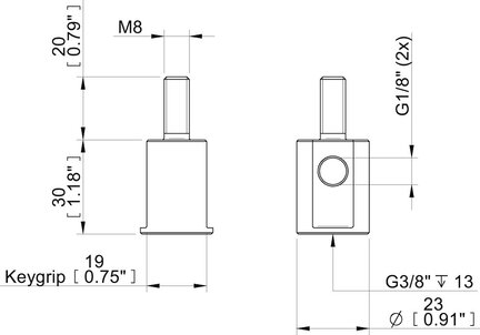 Adapter 90° G3/8" - G1/8" SS VP02.1401  (0223747) - Piab