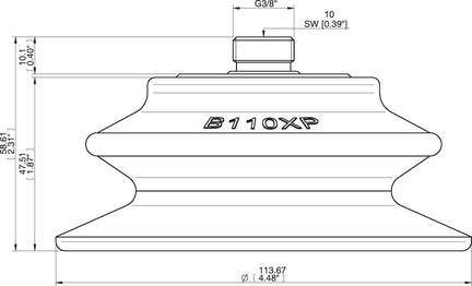 Przyssawka mieszkowa B110XP, PU30°/60°, G3/8" zew., (B110XP.5K.G40W) (0205019) - Piab