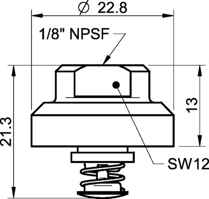 Mocowanie 1/8" NPSF wew., 30–40, z zaworem stożkowym (0101156) - Piab