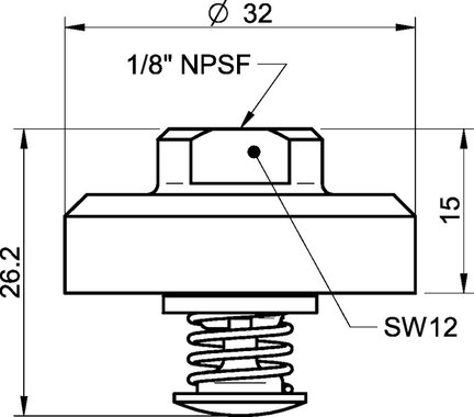 Mocowanie 1/8" NPSF wew., 50, z zaworem stożkowym (0101157) - Piab