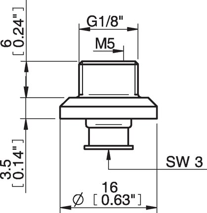 Mocowanie do przyssawek G1/8" zew./M5 wew., PA (3150196) - Piab