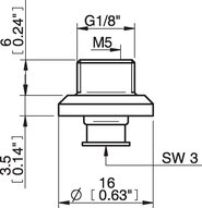 Mocowanie do przyssawek G1/8" zew./M5 wew., PA (3150196) - Piab