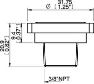 Adapter 3/8" NPT komplet rowek T  (0104111) - Piab