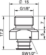 Mocowanie G1/8" zew., z filtrem siatkowym (3250085) - Piab