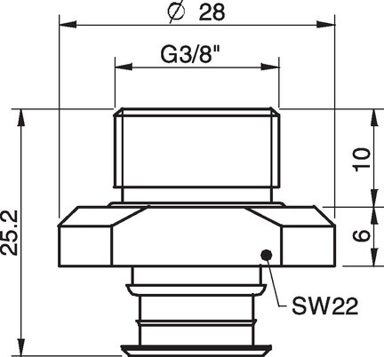 Mocowanie G3/8" zew.,50, z filtrem siatkowym (3250087) - Piab