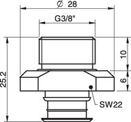 Mocowanie G3/8" zew.,50, z filtrem siatkowym (3250087) - Piab