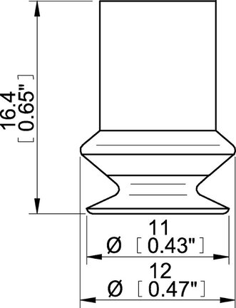 Przyssawka mieszkowa B10-2, Chloropren, (B10-2.10) (3150101) - Piab
