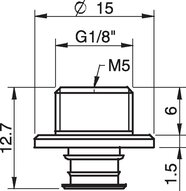 Mocowanie G1/8" męskie / M5 wew., z filtrem siatkowym (0101152) - Piab