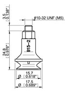 Przyssawka mieszkowa B15-2, Silikon SIL 50°, M5 zew., bez filtra (S.B15-2S50.MM5M.00) (3250037S) - Piab