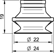 Przyssawka mieszkowa B20, Silikon, (B20.10) (0101101) - Piab