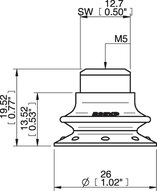 Przyssawka mieszkowa B25X, PU60°, M5 wew., bez filtra (S.B25XP60.MM5F.00) (0205184) - Piab