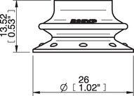 Przyssawka mieszkowa B25X, PU60°, bez filtra (S.B25XP60.XXX.00) (0205185) - Piab