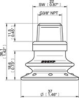 Przyssawka mieszkowa B35X, PU30°/60°, NPT 3/8" zew., filtr siatkowy (S.B35XP3060.NT38M.01) (0205108) - Piab