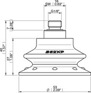 Przyssawka mieszkowa B52XP, PU60°, G1/8" zew., filtr siatkowy (S.B52XP60.G18M.01) (0205202) - Piab