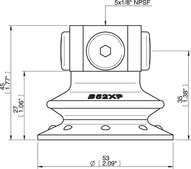 Przyssawka mieszkowa B52XP, PU60°, NPSF 5x1/8" wew., bez filtra (S.B52XP60.NS518F.00) (0205207) - Piab