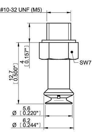 Przyssawka mieszkowa B5, Nitryl HNBR 50°, M5 zew., bez filtra (S.B5HN50.MM5M.00) (9912093) - Piab