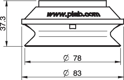 Przyssawka mieszkowa B75, Silikon SIL 50°, FDA, bez filtra (S.B75SF50.XXX.00) (0200245) - Piab