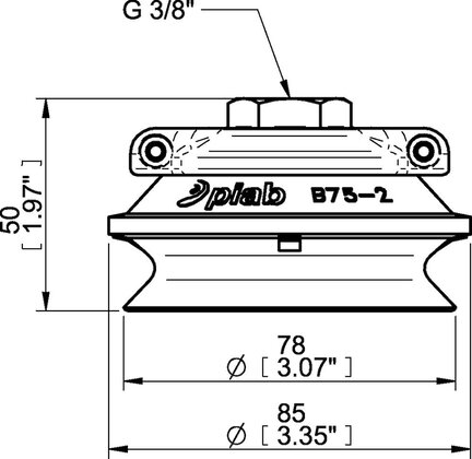 Przyssawka mieszkowa B75-2, Nirtyl-PCV 50° Shore, G3/8" wew. 50 (S.B75-2NP50.G38F.50) (0101863) - Piab