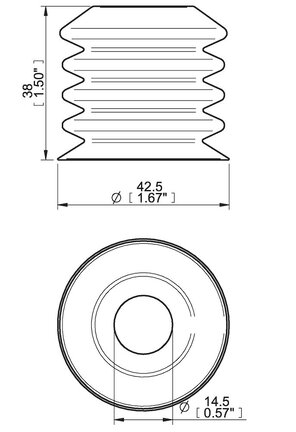 Przyssawka wielomieszkowa wykrywalna B-BL 40-2, Silikon SIL 40°, bez filtra (S.BBL40-2DS40.XXX.00) (0202850) - Piab