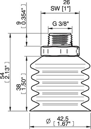 Przyssawka wielomieszkowa wykrywalna B-BL 40-2, Silikon SIL 40°, G3/8" zew., bez filtra (S.BBL40-2DS40.G38MDC.00) (0207105) - Piab