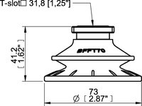 Przyssawka BFFT70P poliuretan 60/60/30, do rowka T z filtrem siatkowym - Piab