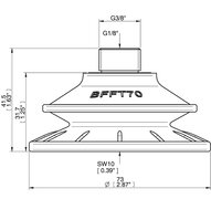 Przyssawka mieszkowa BFFT70P, PU60°/60°/30°, G3/8"/1/8" NPSF wew., filtr siatkowy, (BFFT70P.5S.G69MR) (0206526) - Piab