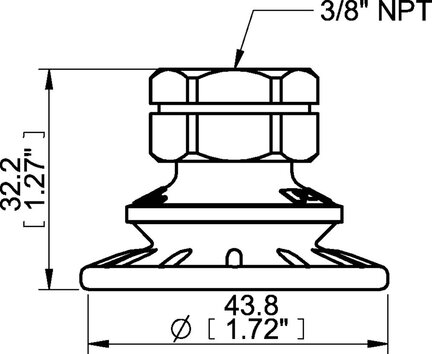 Przyssawka mieszkowa BFF40P, PU55°/60°, 3/8" NPT wew., (BFF40P.4R.04UN) (0122278) - Piab
