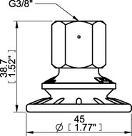 Przyssawka mieszkowa BFF40P, PU55°/60°, G3/8" wew., 17 mm, (BFF40P.4R.G63W) (0200697) - Piab