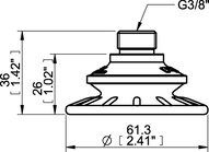 Przyssawka mieszkowa BFF60P, (BFF60P.4R.06UF) (0118994) - Piab