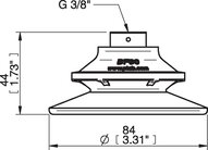 Przyssawka mieszkowa BF80P, PU30°/50°, G3/8" wew., (BF80P.4H.08UA) (0102370) - Piab