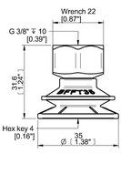 Przyssawka mieszkowa BFFT35P, PU60°/60°/30°, G3/8" wew., (BFFT35P.5V.G80W) (0210564) - Piab