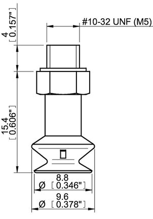 Przyssawka mieszkowa B8, Chloropren 50°, M5 zew., bez filtra (S.B8CR50.MM5M.00) (3250083) - Piab