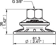 Przyssawka mieszkowa BFF60P, (BFF60P.4R.06UA) (0118995) - Piab