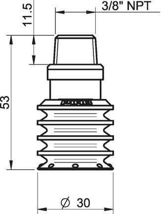 Przyssawka wielomieszkowa BL30-3, PU30°/70°, NPT 3/8", wysoki zew., bez filtra (S.BL30-3P3070.NT38MHF.00) (0113744) - Piab